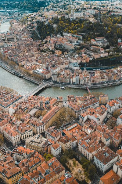 Vue aérienne de la ville de Lyon